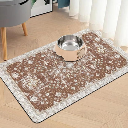 Pet Food Mats for Floor, Absorbent Dog Mat for Food and Water Dispenser Mat, Dog Food Mat Quick Dry Cat Food Mat Pet Supplies