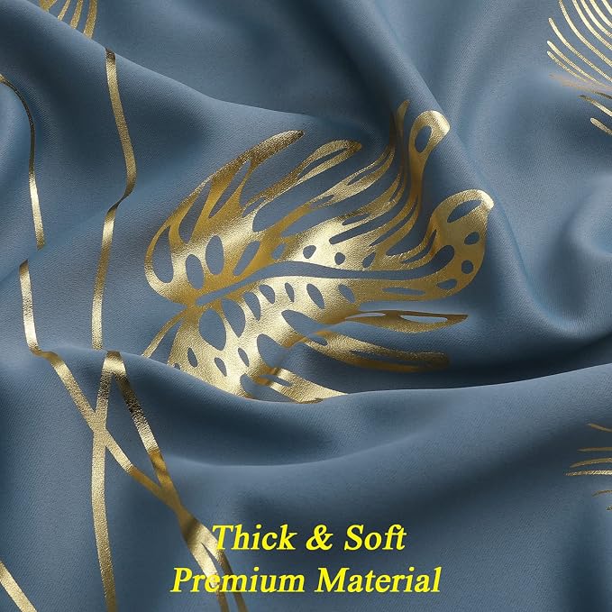 Stone Blue Blackout Curtains for Living Room, Room Darkening Curtains - Image 5