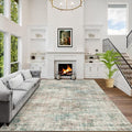 10x14 Area Rugs for Living Room: Washable Abstract Multi Color Carpet | by GENTDRIZZ