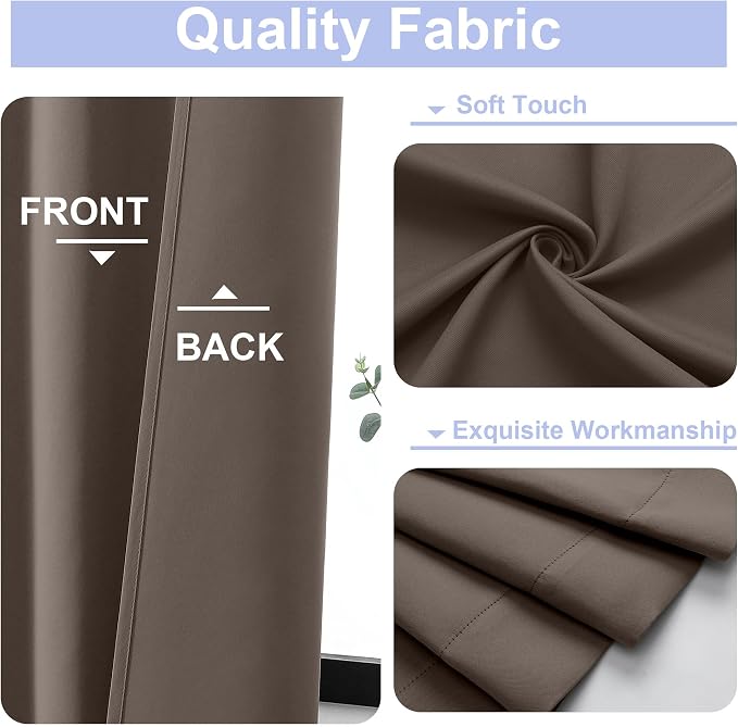 Simplebrand Ava Brown Blackout Curtains - Image 3