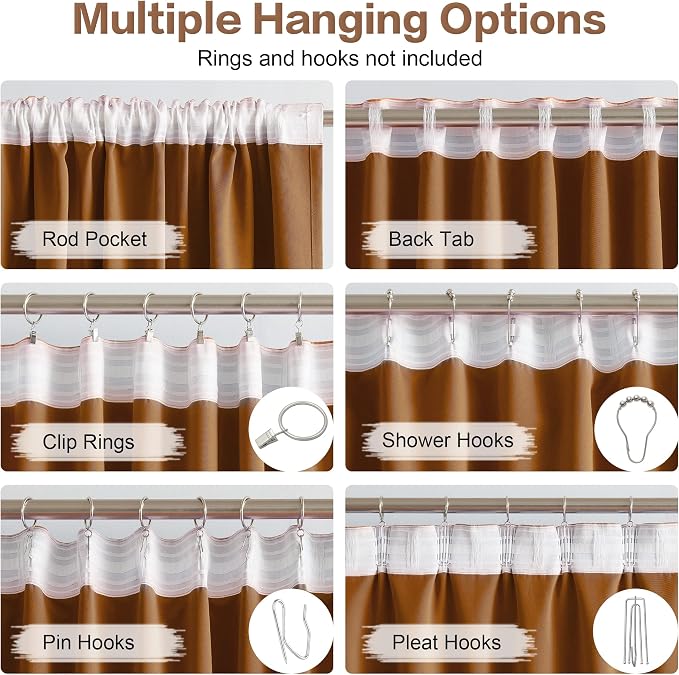 108 Inch Curtains 2 Panels Set Back Tab Pocket Thermal Insulated Energy - Image 3