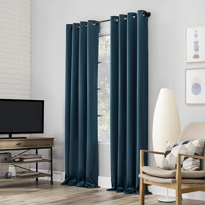 Sun Zero Nordic 2-pack Theater Grade Extreme 100% Blackout Grommet Curtain by SunZero%E2%84%A2