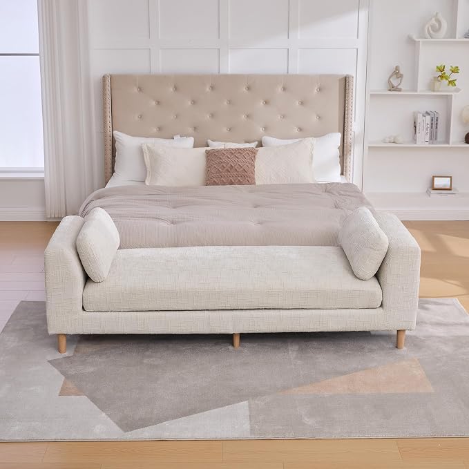 KEIKI 83.1" Upholstered End of Bed Bench - Image 3