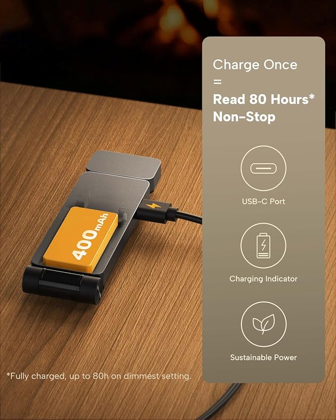 86lux Book Light, Rechargeable Clip-On LED Reading Light - Image 5