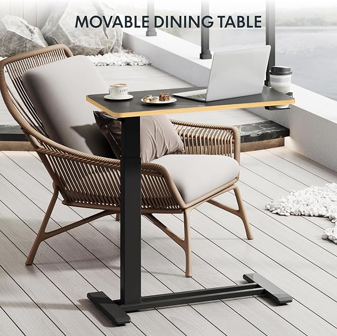 FLEXISPOT H7 28" Pneumatic Height-Adjustable Overbed Table - Image 6