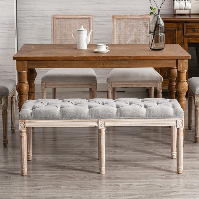 chairus Fabric Upholstered Dining Bench - Image 6