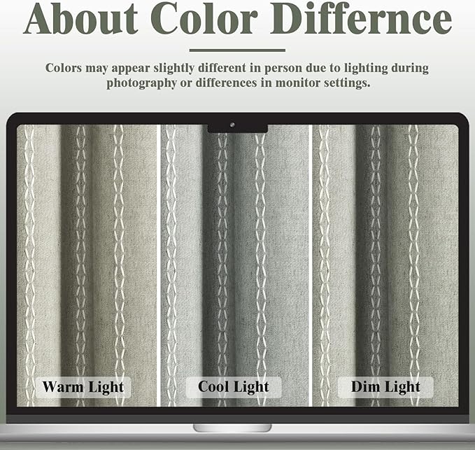 Sage Green Boho Blackout Curtains 96 Inch 2 Panels - Image 5