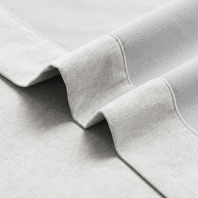 Macochico 52" Wx108 L 100% Blackout Curtains Extra Long Thermal Insulated Chenille Curtains for Living Room Bedroom Auditorium Home Theater White Grommet Curtains with Tieback Classic 1 Panel