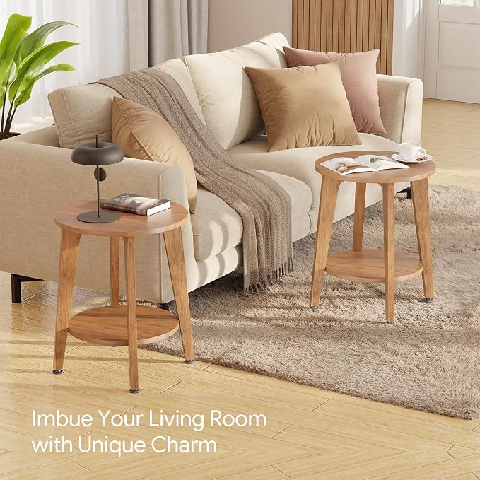 Simple Trending Round Side Table, Small End Table, Nightstand Bedside Table - Image 7