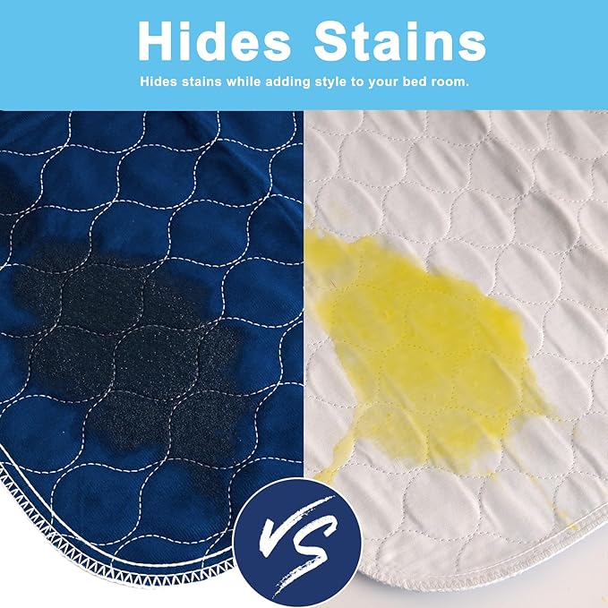 Alsunny® Waterproof Bed Pads 36x52 Inch(4Pack),Hide Stains Pads for Beds for Incontinence Adults,Non Slip Heavy Absorbency Bed Pads for Elderly,Bed Protector Pads,Reusable Bed Pads Washable Waterproof
