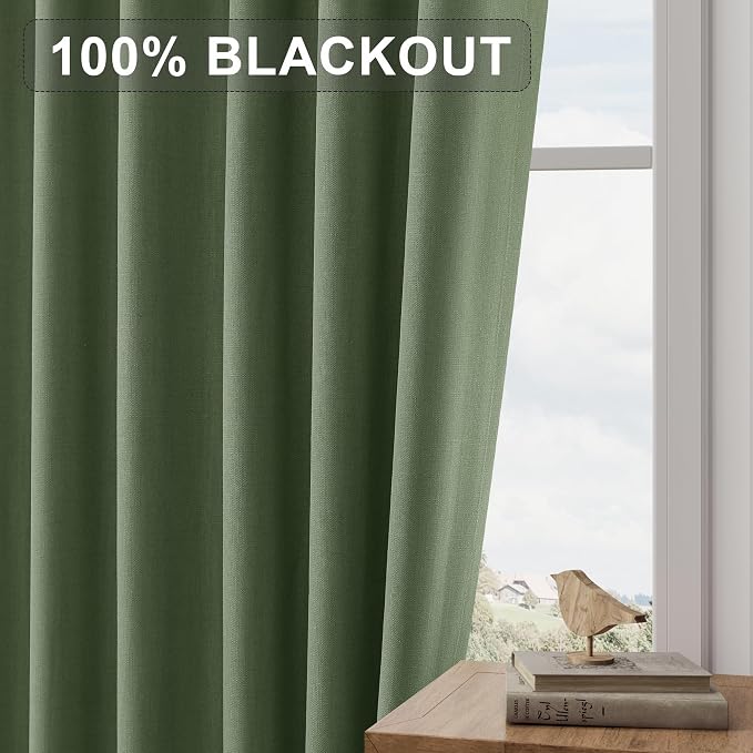 Joywell 100% Blackout Linen Curtains 63 Inch - Image 7