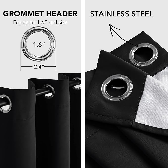 Deconovo Black Blackout Curtains - Image 5