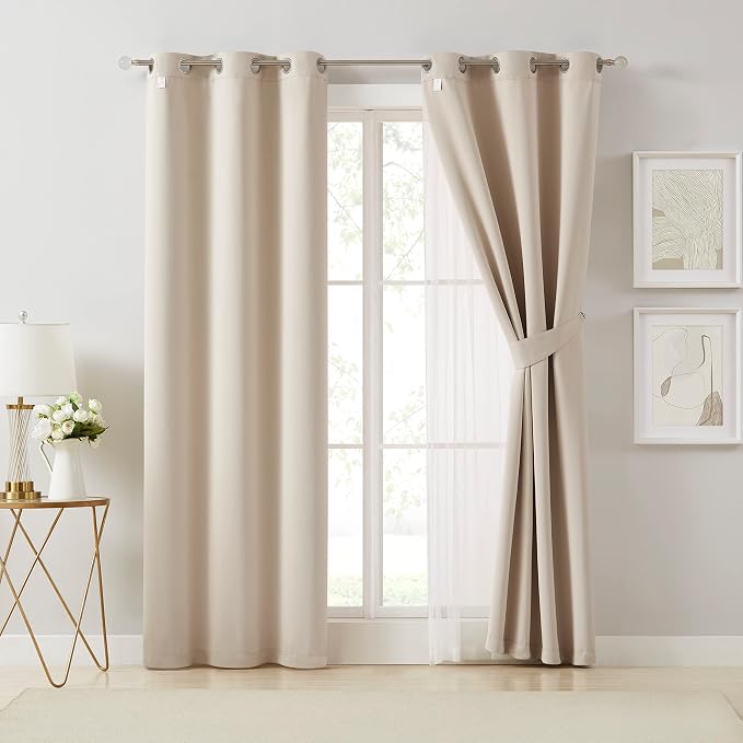 Bujasso Beige 80% Blackout Curtains - Image 7