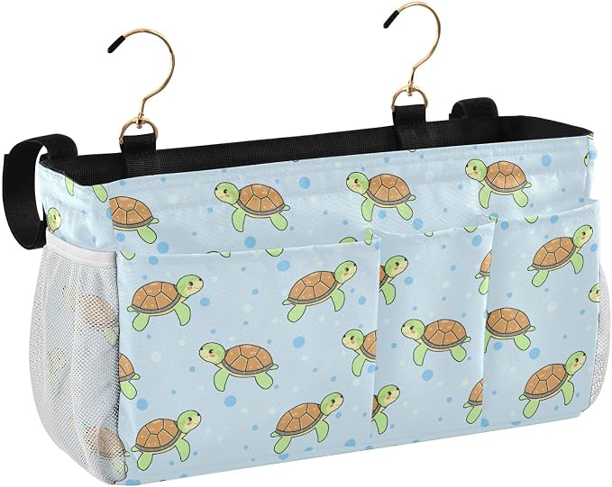 Cartoon Turtles tag8 Bedside Caddy Storage Bag Bedside Organizer by KOPIRIT