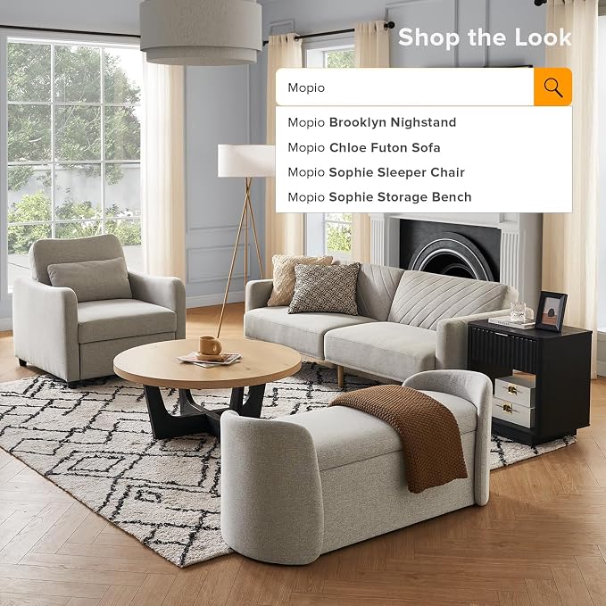 mopio Sophie 51" Ottoman Storage Bench, Entryway and Window Seating, End of Bed - Image 8