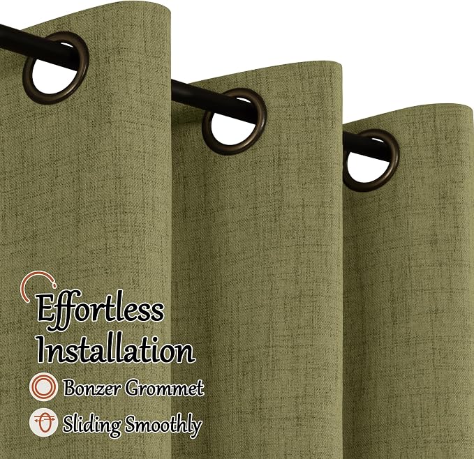 Linen Blackout Curtains 45 Inch - Image 5
