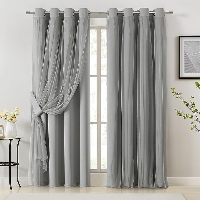 Bujasso Grey 90% Blackout Curtains by Bujasso