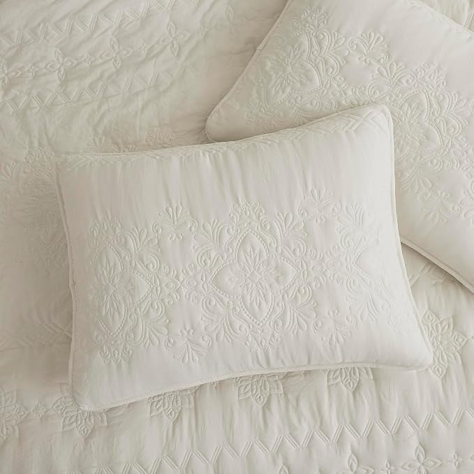 B2EVER Boho Light Beige Quilt King Size Bedding Sets - Image 4
