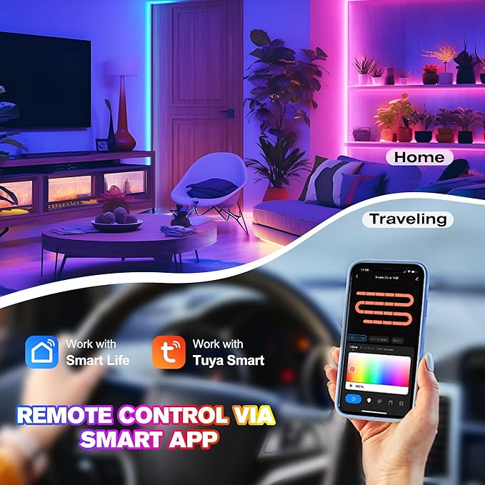 XXK DR03W WiFi SPI 5~24V RGB Controller - Designed for Addressable LED Strip Lights, Compatible with Alexa Google Home Siri Smart Life Tuya APP Control Work with RC03RF WR01RF 2.4GHz Remoter etc