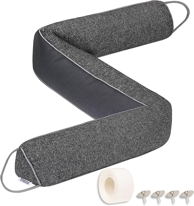 TORRAMI Under Door Draft Stoppers 30 Inch, Heavy Triangle Stop Draft Block Cold Air/Wind/Breeze Noise Blocker Door Sweeps Weather Stripping Bottom Seal Dark Gray