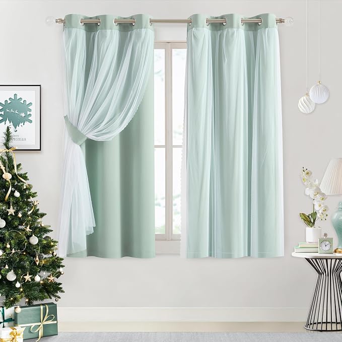 Bujasso Aqua 80% Blackout Curtains - Image 9