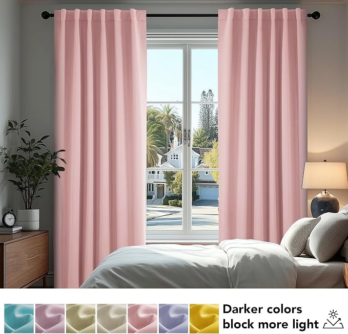 Deconovo Blackout Curtains for Bedroom 108 Inches Long | Back Tab and Rod - Image 5