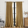 PRIMROSE Golden Velvet Curtains 102 inch Long by PRIMROSE