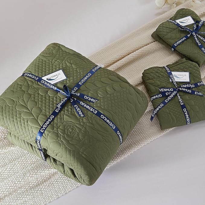 EVENHUG Oversized King Bedspreads California King Quilt Set - Image 8