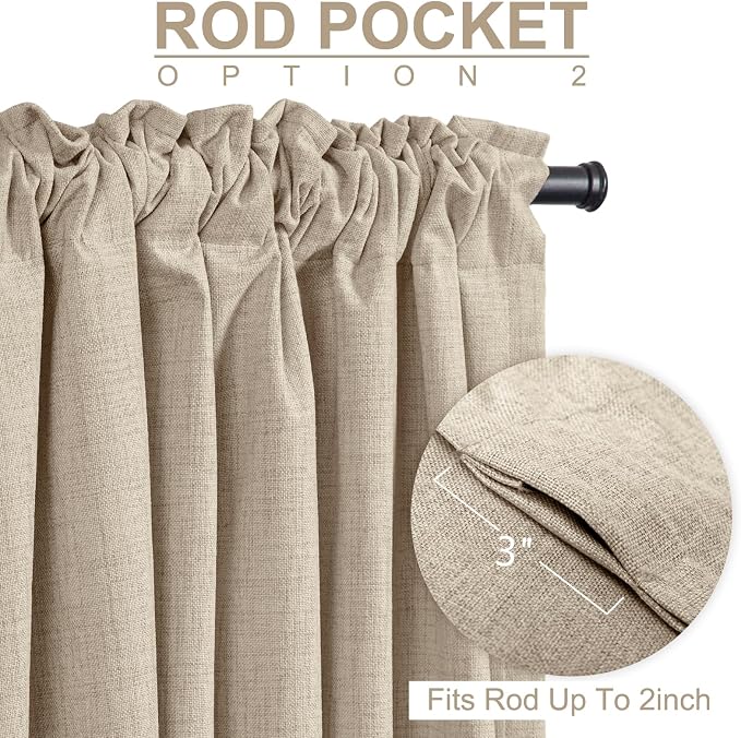 Linen Textured Total Blackout Curtains - Image 5