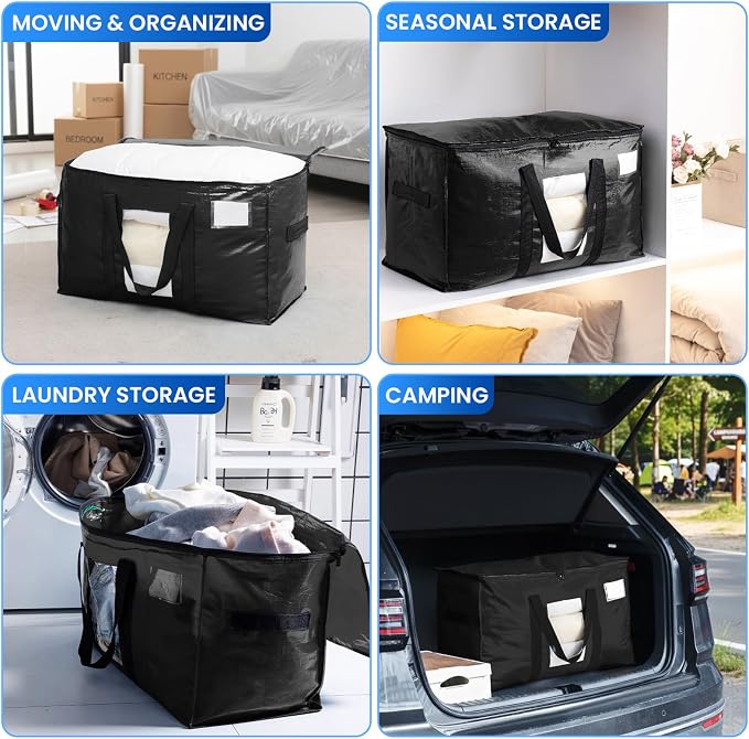 TAILI 10 Pack Black Extra Large Moving Bags, Storage Bag - Image 8