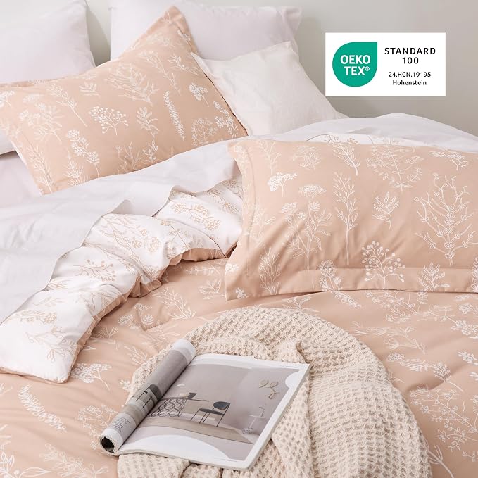 Bedsure Blush Pink Full Comforter Set - Image 7