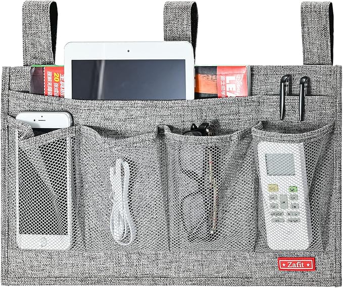 Zafit Linen Bedside Caddy, Bedside Storage Organizer by ZAFIT