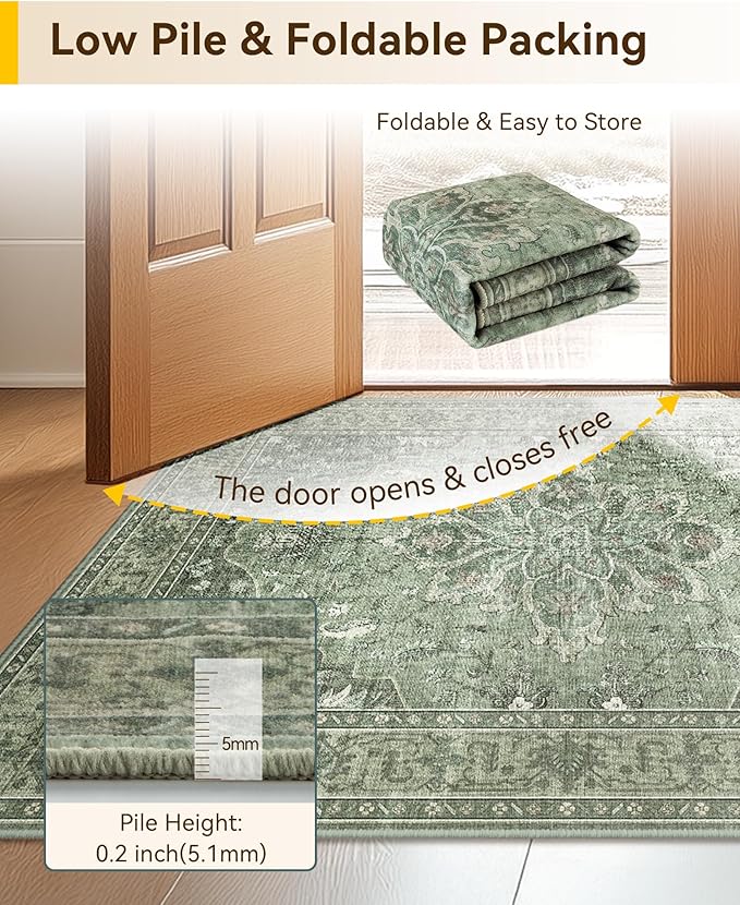 RELEANY Washable Area Rug, Runner 3'x8', Water Repellent, Pet Friendly - Image 5