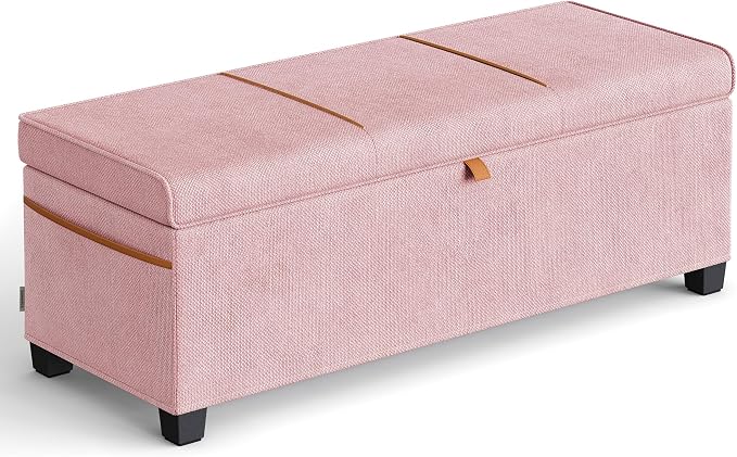 SONGMICS Storage Ottoman Bench, Storage Chest, 15.7 x 43.3 x 15.7 Inches by Unknown