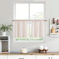 ZJDECOR Cotton Blended Pink Vertical Stripe Tiers Panels, Semi Sheer, Rod Pocket by ZJDECOR