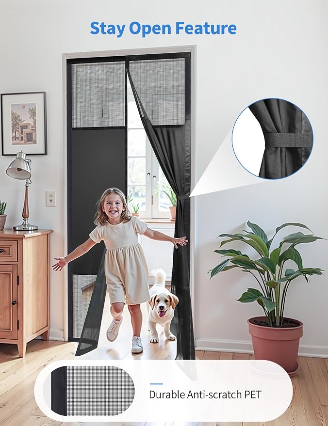 Magnetic Screen Door with Privacy Protection, PET Mesh Screen Fit - Image 6