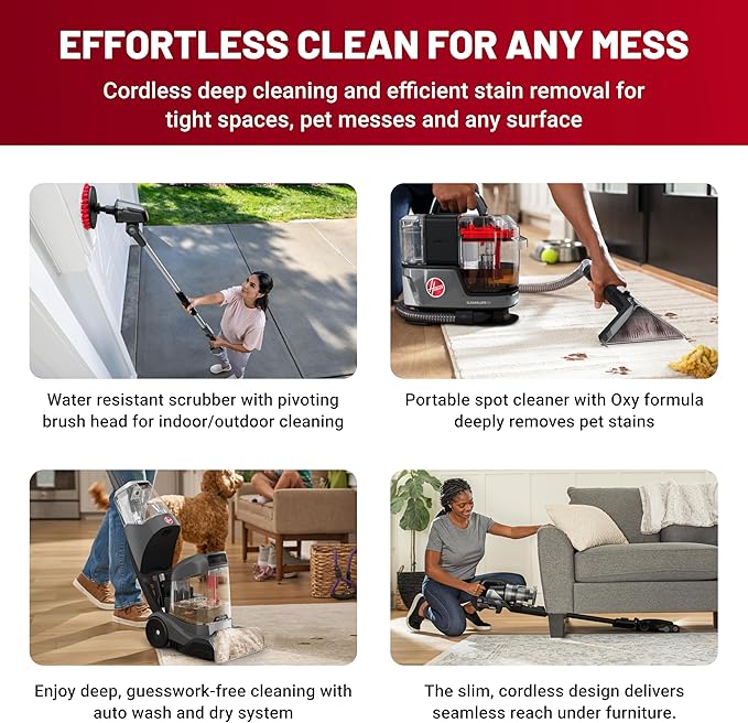 Hoover ONEPWR WindTunnel Emerge Pet+ Cordless Stick Vacuum Cleaner, Lightweight Stick Vac, Powerful and Quiet Cleaning, Self Standing, No Wall Mount Required, Cordless Vacuum Cleaners for Home Use