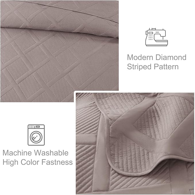 Exclusivo Mezcla Quilts Queen Size, Taupe | Soft Bedspreads - Image 5