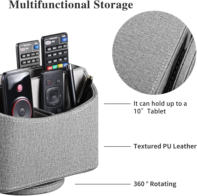 360° Swivel Remote Control Holder, TV Remote Caddy - Image 2