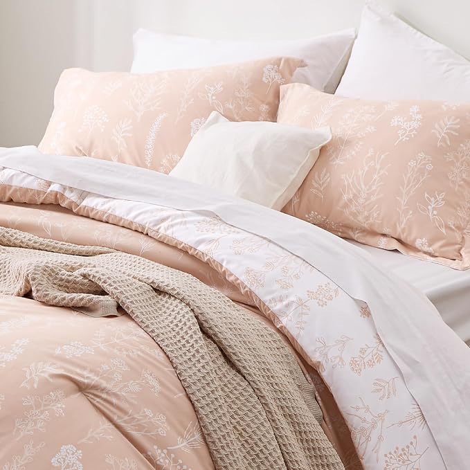 Bedsure Blush Pink Full Comforter Set - Image 6