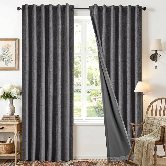 Deconovo Faux Linen 100% Blackout Curtains by Unknown