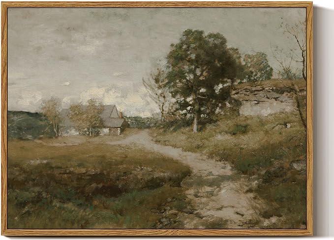 InSimSea Framed Canvas Wall Art Decor, French Countryside Painting, Farmhouse by InSimSeaArt