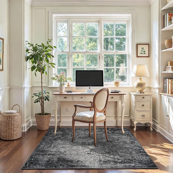 Entryway Rug 3x6 Black Bedroom Area Rug Washable Non Slip Abstract Boho Rugs - Image 5