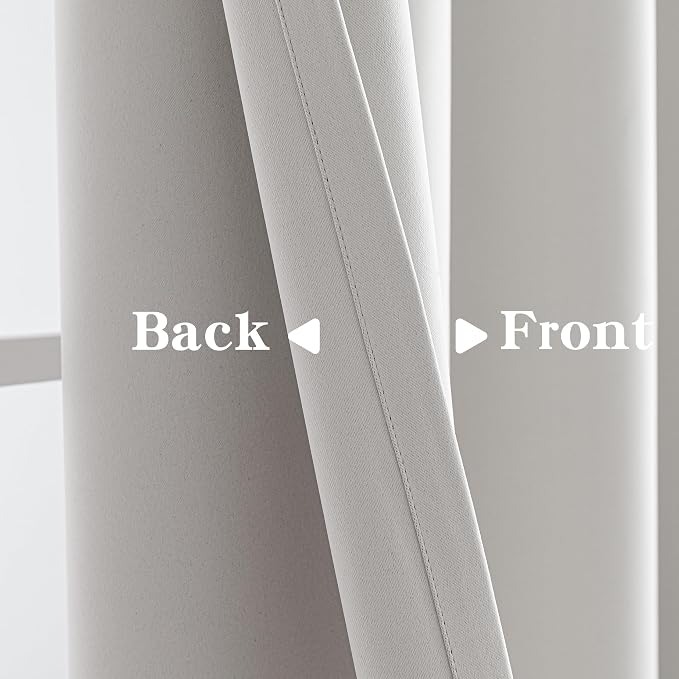 IGEMAEVE Blackout Curtains for Bedroom Grommet Greyish White 52" W x 108" L | - Image 4