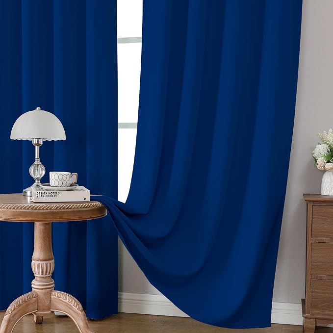 CUCRAF Royal Blue Blackout Curtains Customize, Rod Pocket Room Darkening Curtain - Image 5