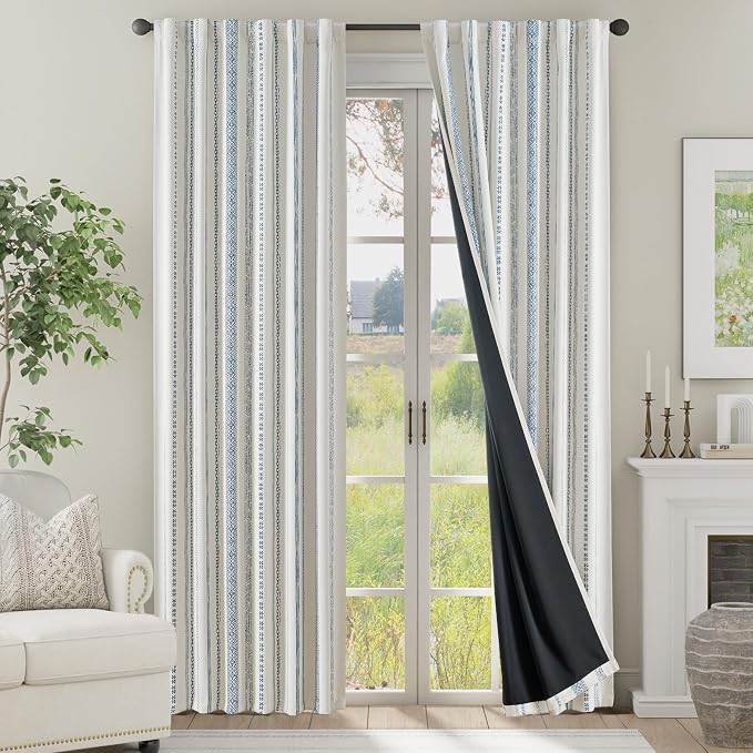 jinchan Boho Blackout Curtains 84 Inches Long by JINCHAN