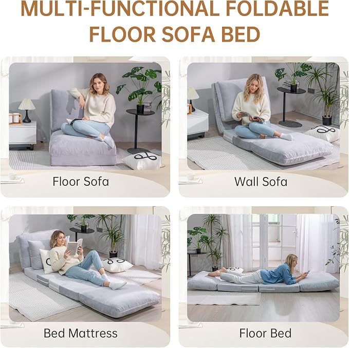 Cvortll 4-in-1 Folding Sofa Bed, Memory Foam Bean Bag Chair, Large Convertible - Image 6