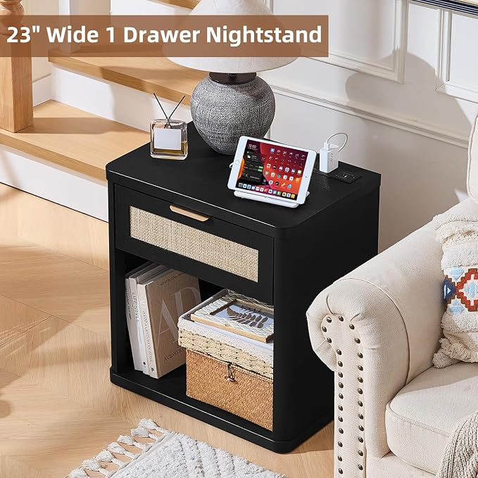 LEYAOYAO Rattan 23" Nightstands Set of 2 - Image 7