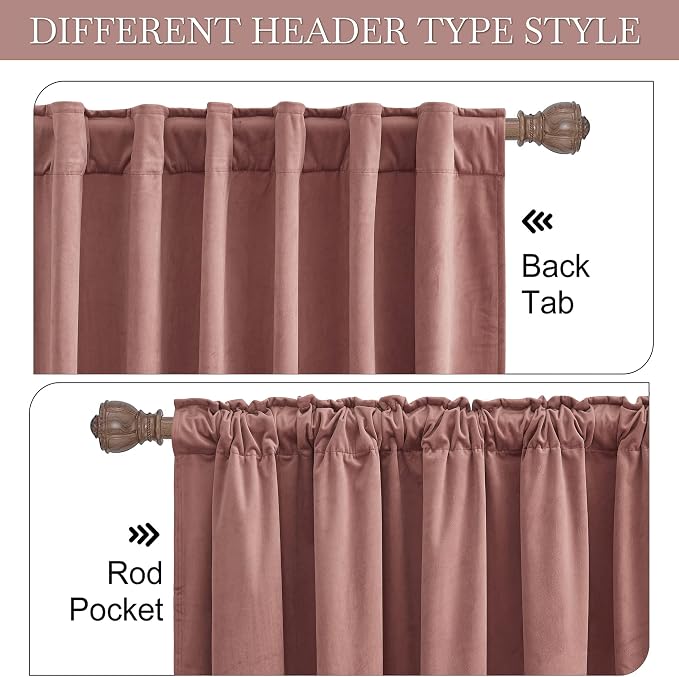 RYB HOME Velvet Room Darkening Curtains - Image 3