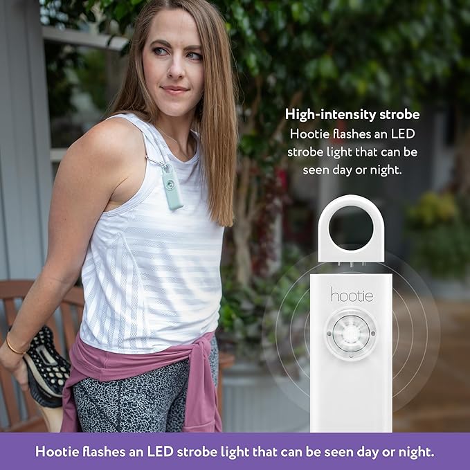 Hootie Personal Safety Alarm for Women, Men, & Kids - Keychain Alarm, Self Defense Strobe & Siren, Security Siren Keychain with 130dB Self Defense Siren & Strobe Light - Red